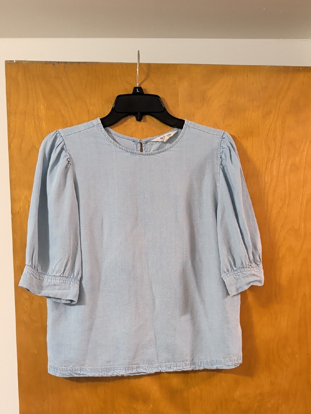 BB Dakota Light Blue Puff Sleeve Women’s Top